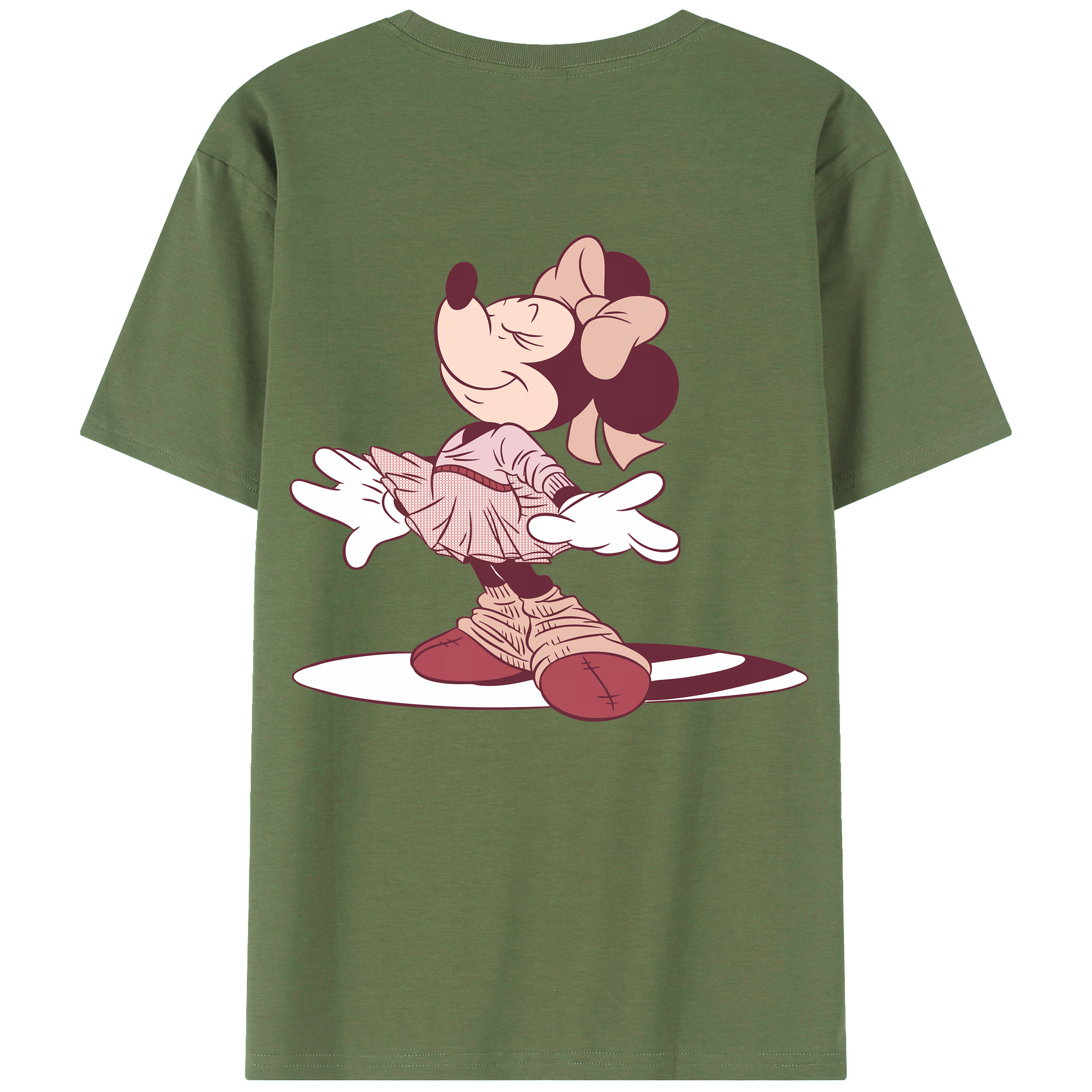 （画像用） ミッキーマウス Mickey Mouse 綿100％ メンズ半袖Tシャツ（バックプリント） 通気性